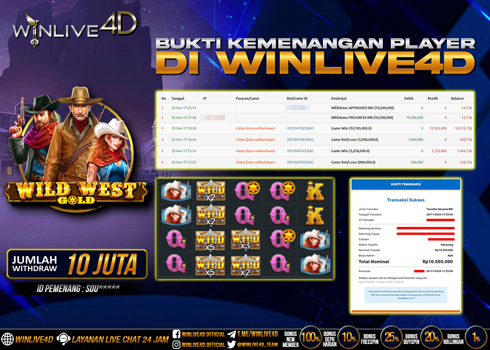 WINLIVE4D JACKPOT SLOT WILD WEST GOLD