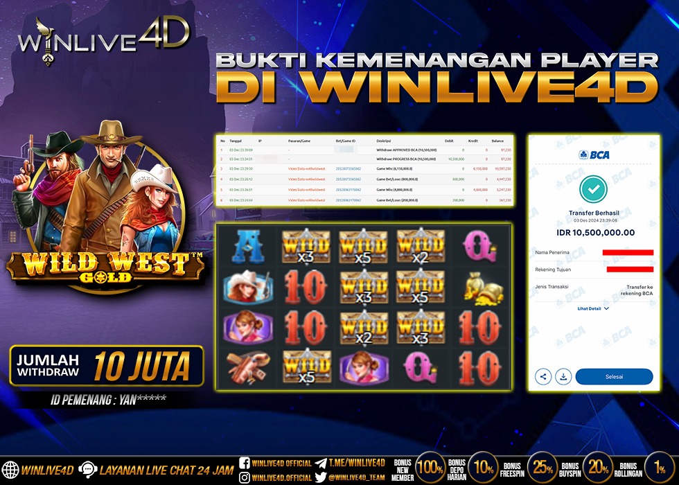 WINLIVE4D JACKPOT SLOT WILD WEST GOLD