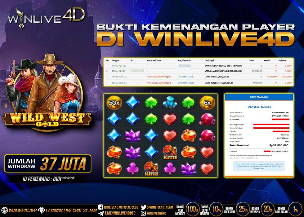WINLIVE4D JACKPOT SLOT WILD WEST GOLD
