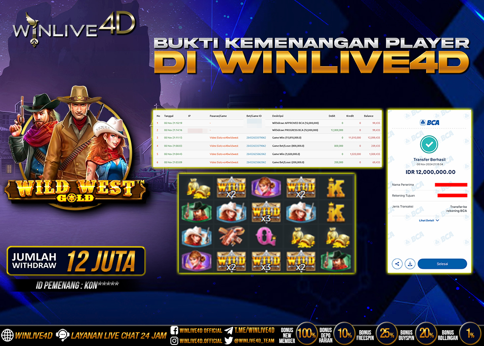 WINLIVE4D JACKPOT SLOT WILD WEST GOLD