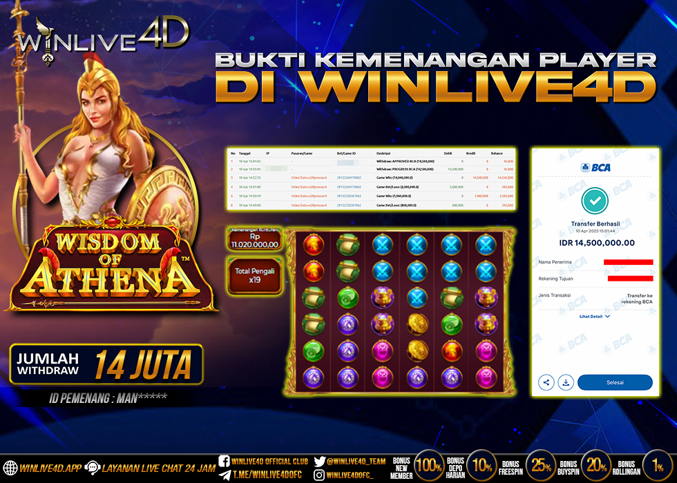 WINLIVE4D JACKPOT WISDOM OF ATHENA