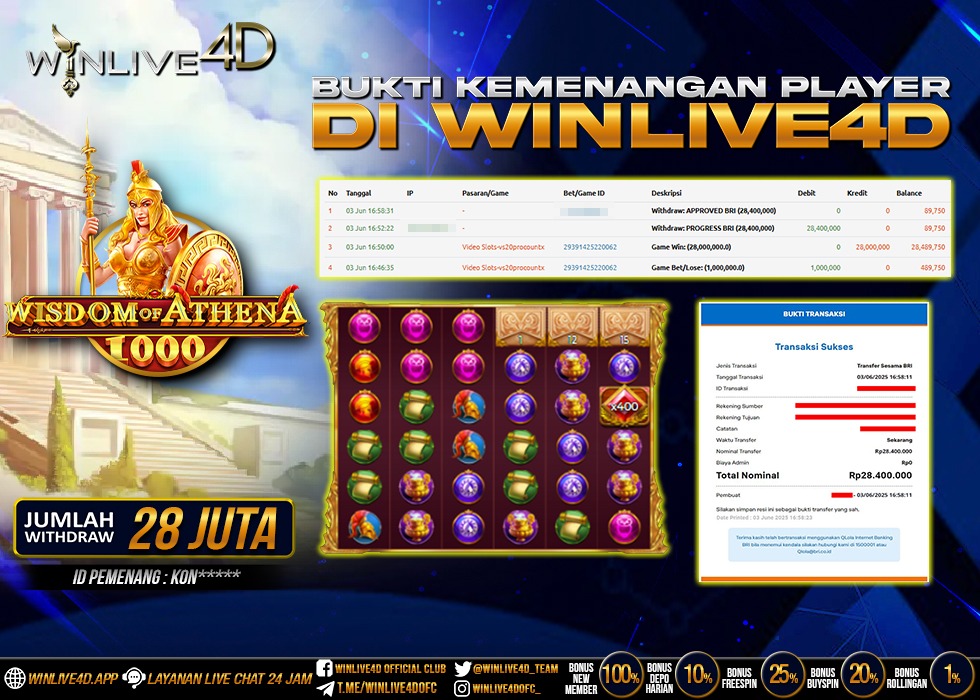 WINLIVE4D JACKPOT wisdom-of-athena-1000