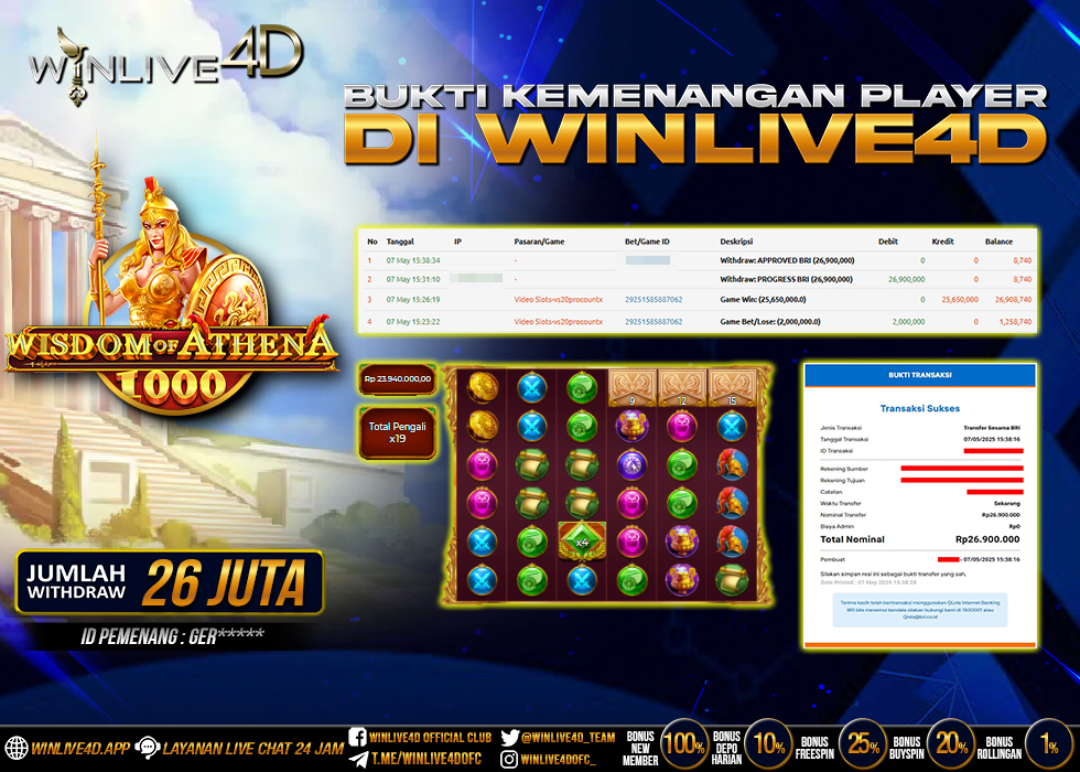WINLIVE4D JACKPOT wisdom-of-athena-1000