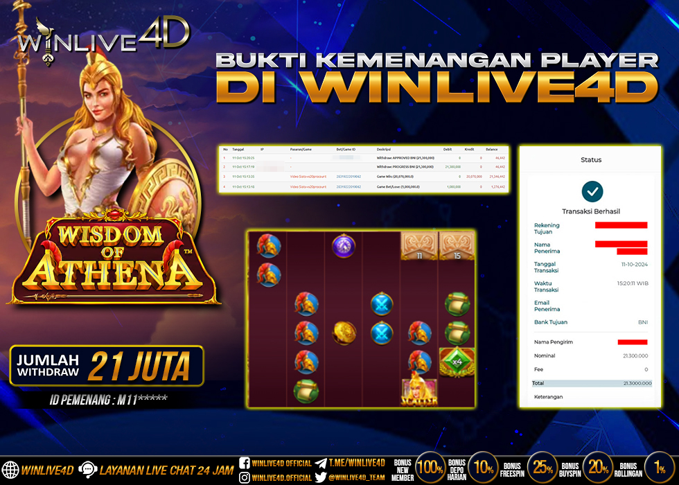 WINLIVE4D JACKPOT WISDOM OF ATHENA