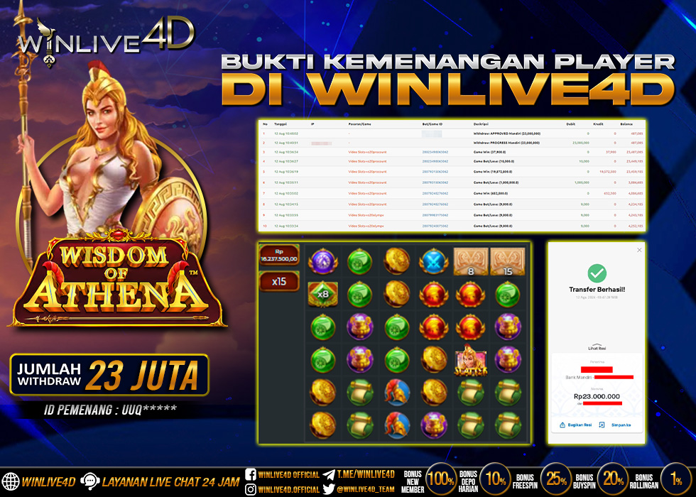 WINLIVE4D JACKPOT WISDOM OF ATHENA