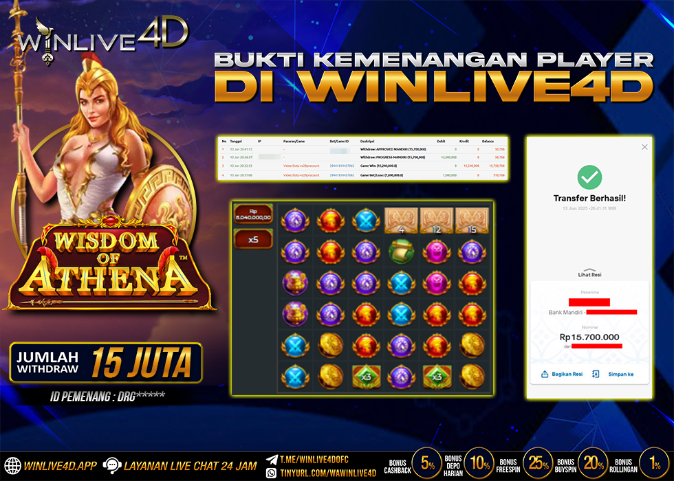WINLIVE4D JACKPOT WISDOM OF ATHENA