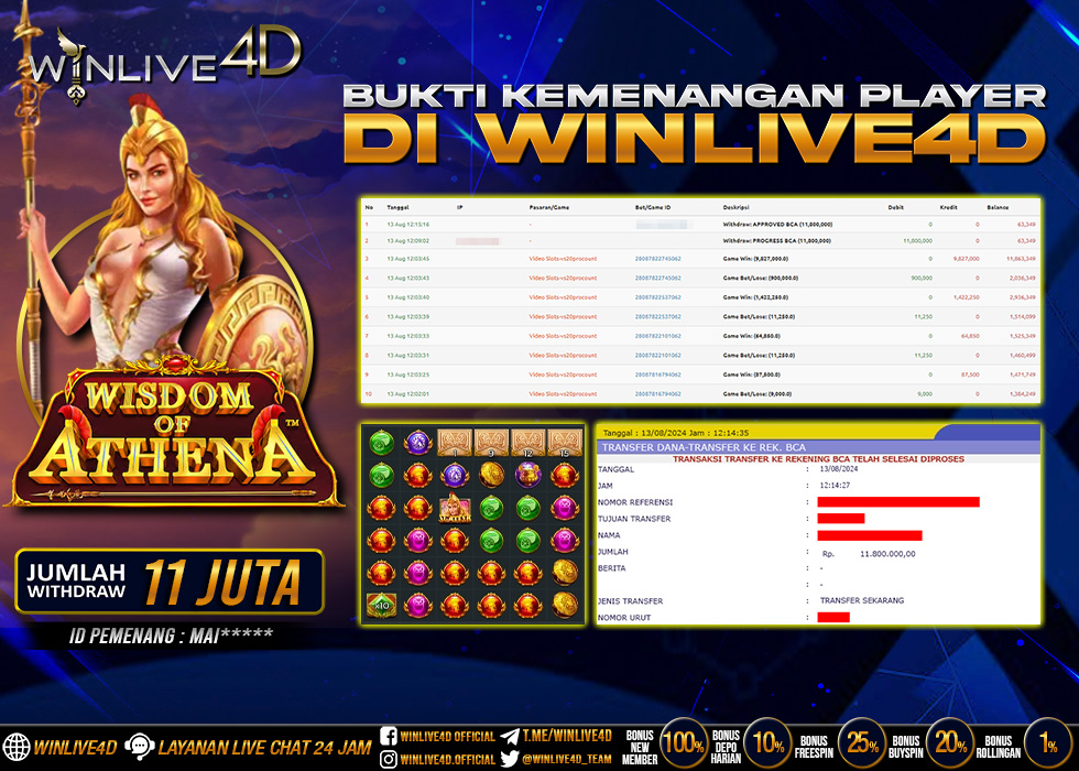 WINLIVE4D JACKPOT WISDOM OF ATHENA