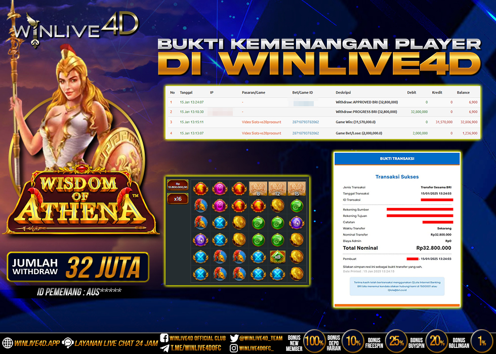 WINLIVE4D JACKPOT WISDOM OF ATHENA