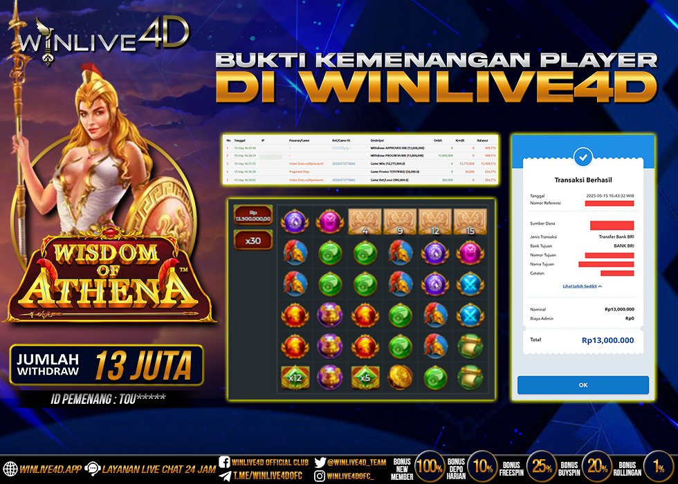 WINLIVE4D JACKPOT WISDOM OF ATHENA