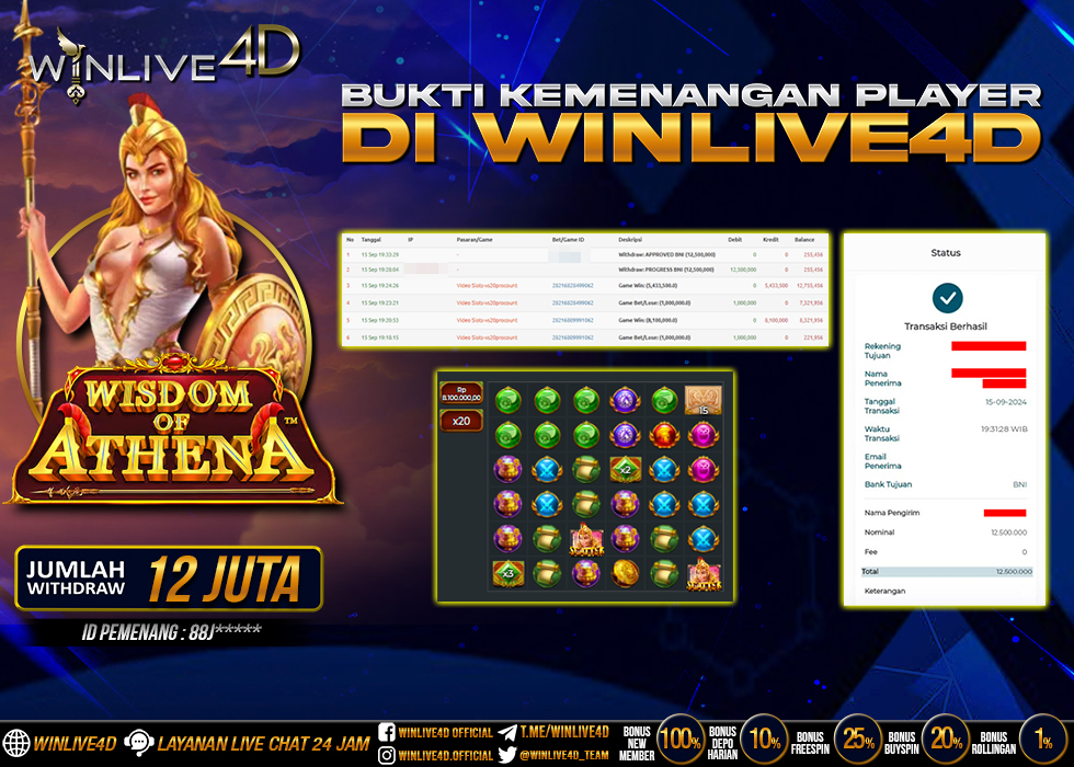 WINLIVE4D JACKPOT WISDOM OF ATHENA