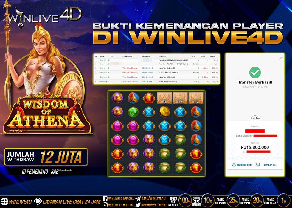WINLIVE4D JACKPOT WISDOM OF ATHENA