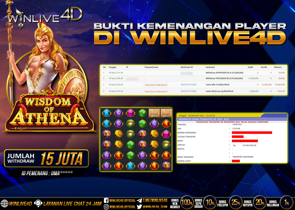 WINLIVE4D JACKPOT WISDOM OF ATHENA