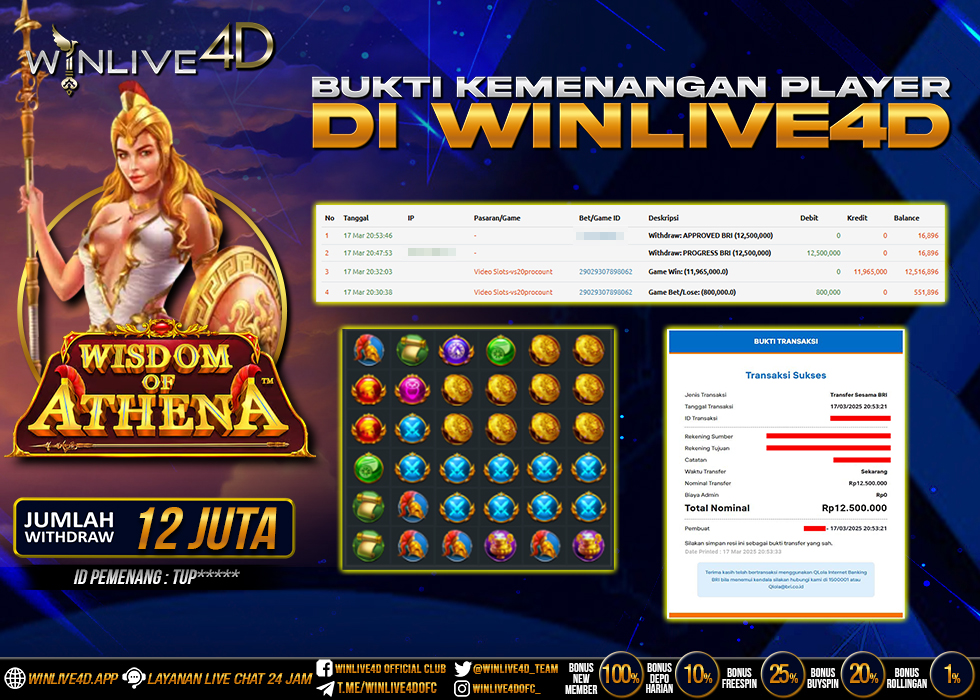 WINLIVE4D JACKPOT WISDOM OF ATHENA