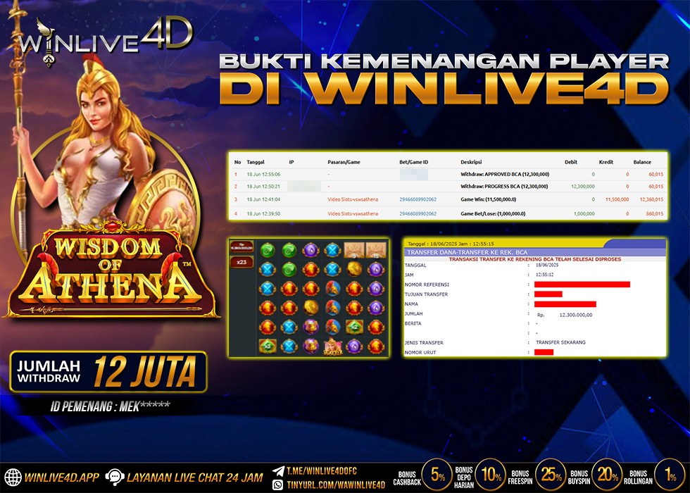 WINLIVE4D JACKPOT WISDOM OF ATHENA