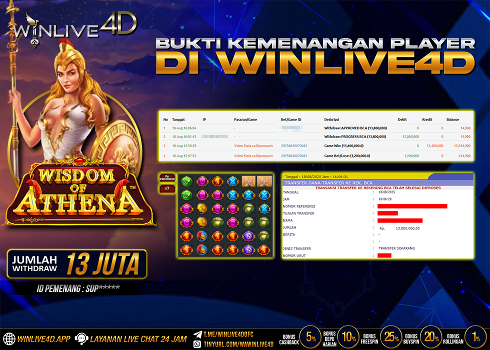 WINLIVE4D JACKPOT WISDOM OF ATHENA