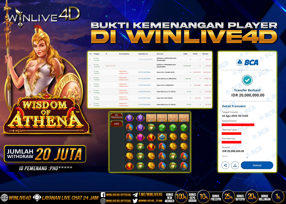 WINLIVE4D JACKPOT WISDOM OF ATHENA