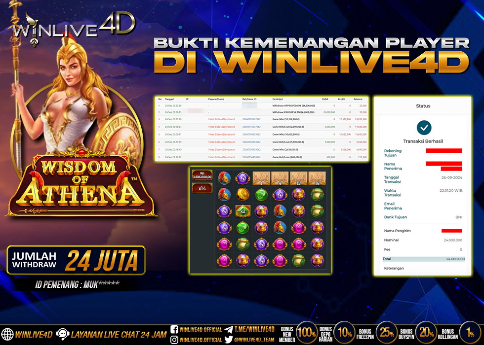 WINLIVE4D JACKPOT WISDOM OF ATHENA
