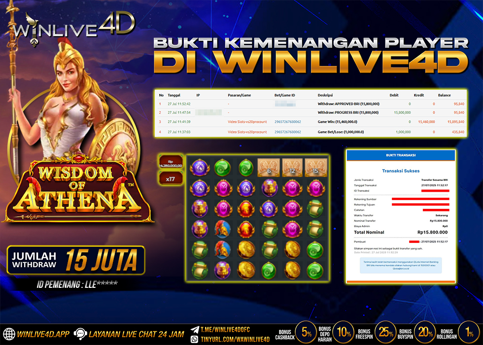 WINLIVE4D JACKPOT WISDOM OF ATHENA