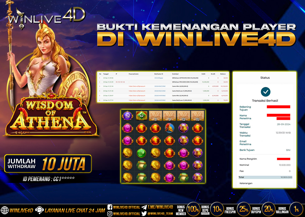 WINLIVE4D JACKPOT WISDOM OF ATHENA