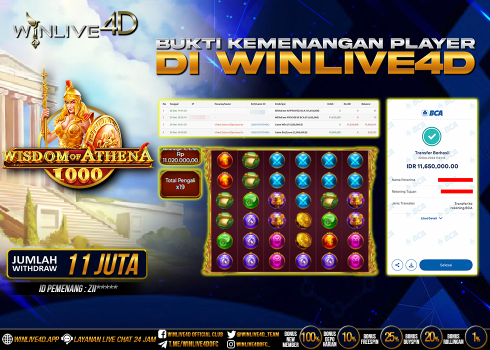 WINLIVE4D JACKPOT WISDOM OF ATHENA