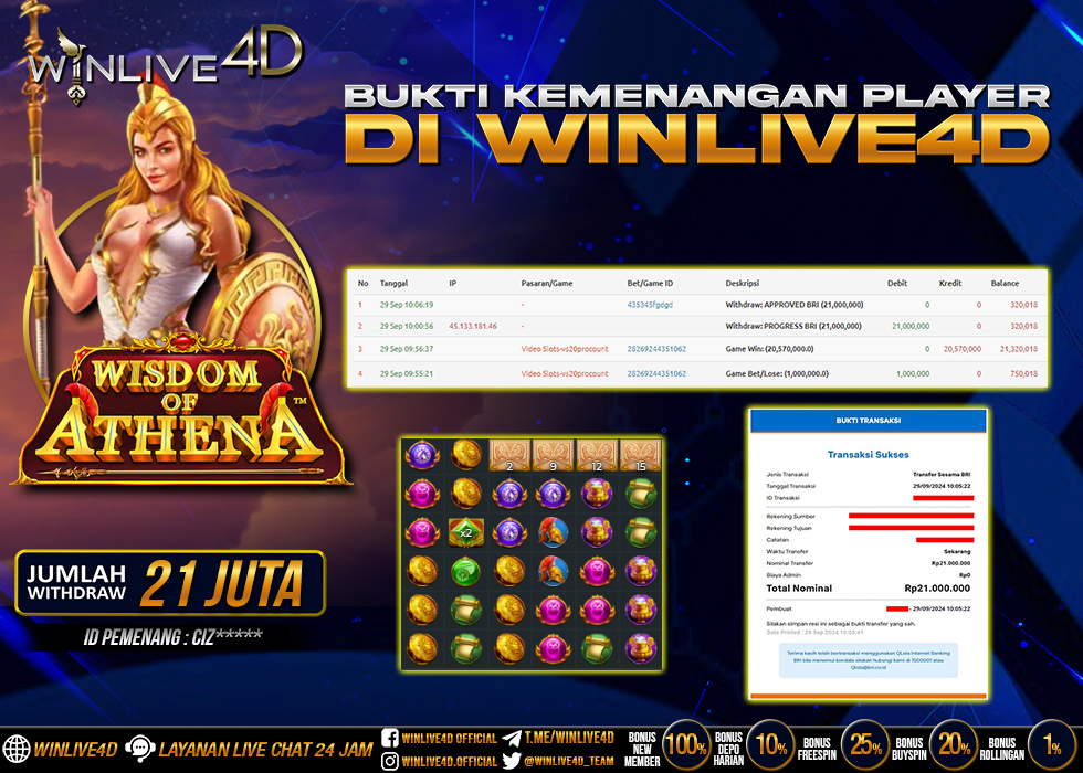WINLIVE4D JACKPOT WISDOM OF ATHENA