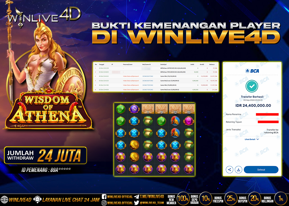 WINLIVE4D JACKPOT WISDOM OF ATHENA