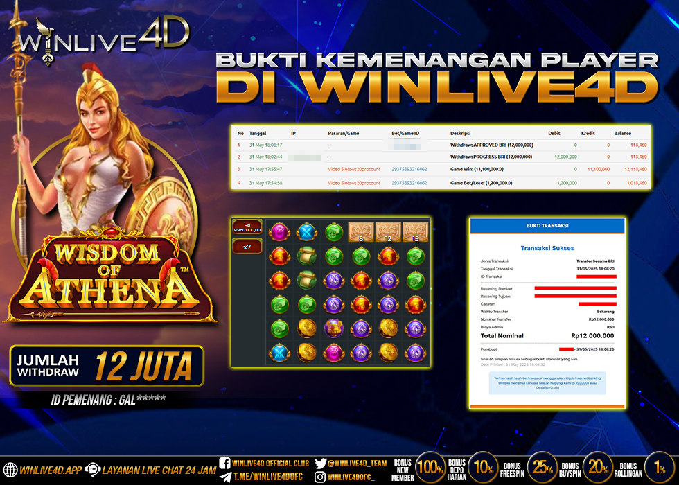 WINLIVE4D JACKPOT WISDOM OF ATHENA