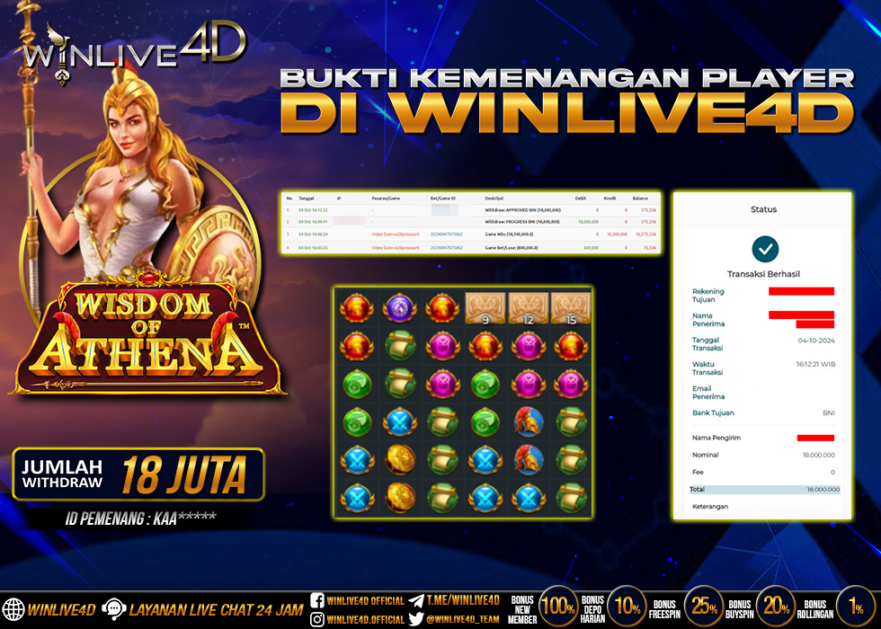 WINLIVE4D JACKPOT SLOT WISDOM OF ATHENA