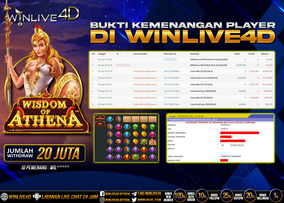 WINLIVE4D JACKPOT WISDOM OF ATHENA