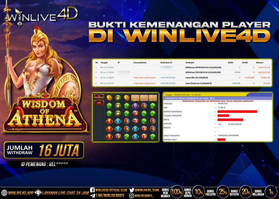 WINLIVE4D JACKPOT WISDOM OF ATHENA