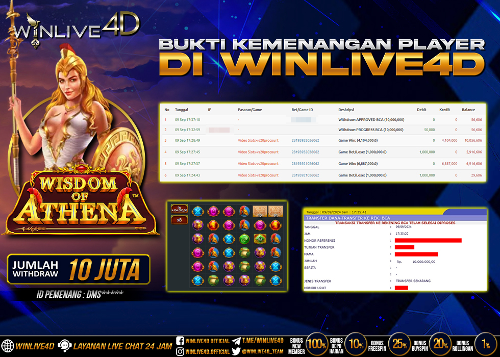 WINLIVE4D JACKPOT WISDOM OF ATHENA