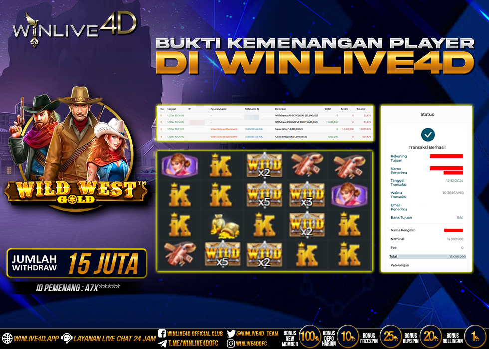 WINLIVE4D JACKPOT SLOT WILD WEST GOLD