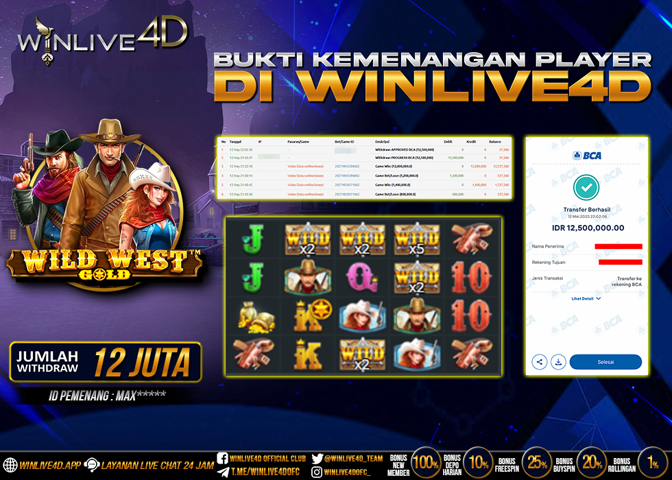 WINLIVE4D JACKPOT SLOT WILD WEST GOLD
