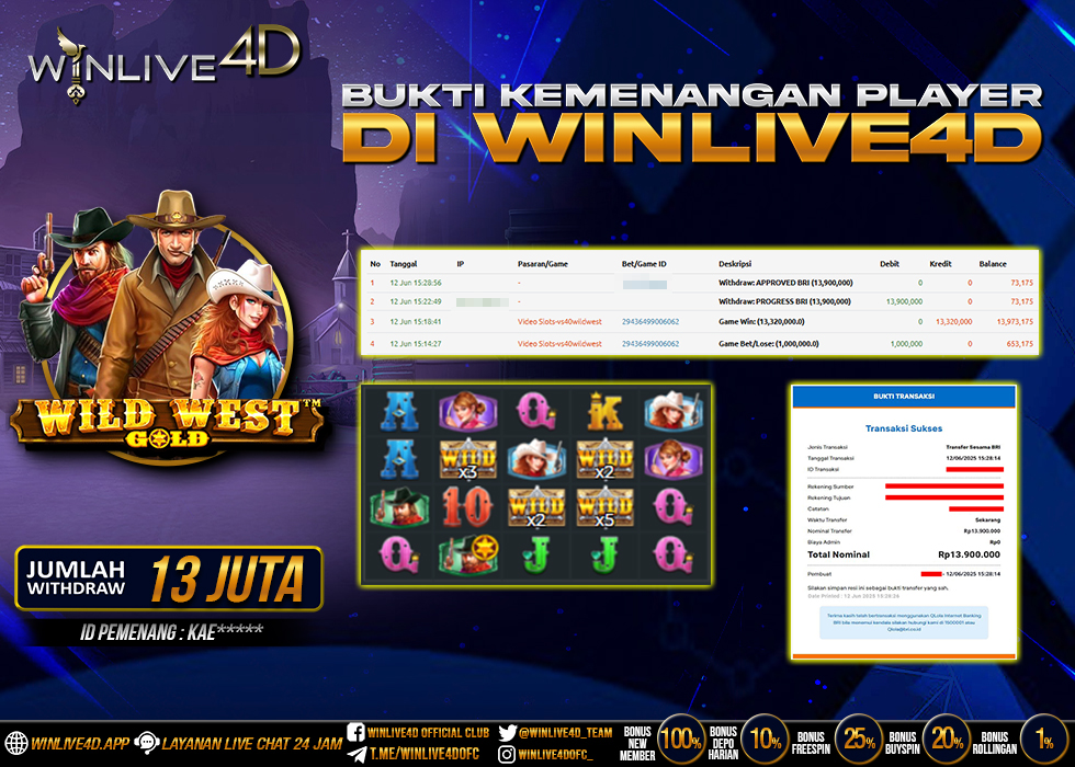 WINLIVE4D JACKPOT SLOT WILD WEST GOLD