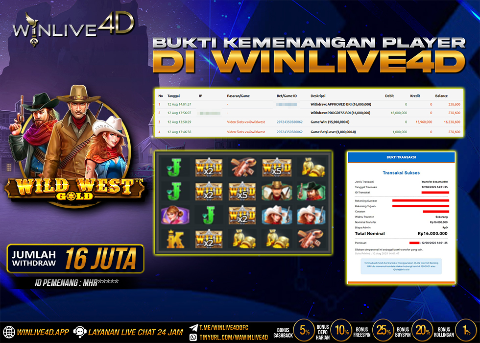 WINLIVE4D JACKPOT SLOT WILD WEST GOLD