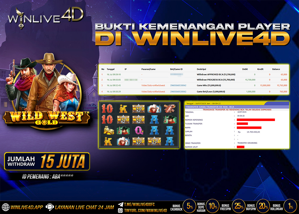 WINLIVE4D JACKPOT SLOT WILD WEST GOLD