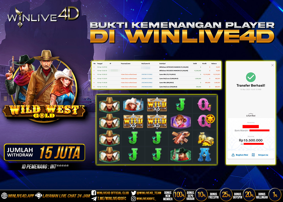 WINLIVE4D JACKPOT SLOT WILD WEST GOLD