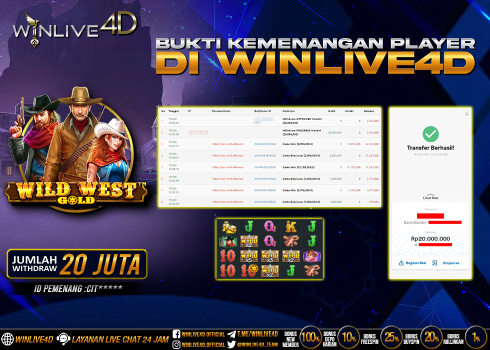 WINLIVE4D JACKPOT SLOT WILD WEST GOLD