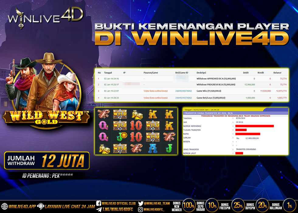 WINLIVE4D JACKPOT SLOT WILD WEST GOLD