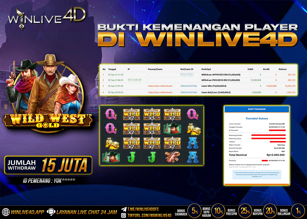 WINLIVE4D JACKPOT SLOT WILD WEST GOLD