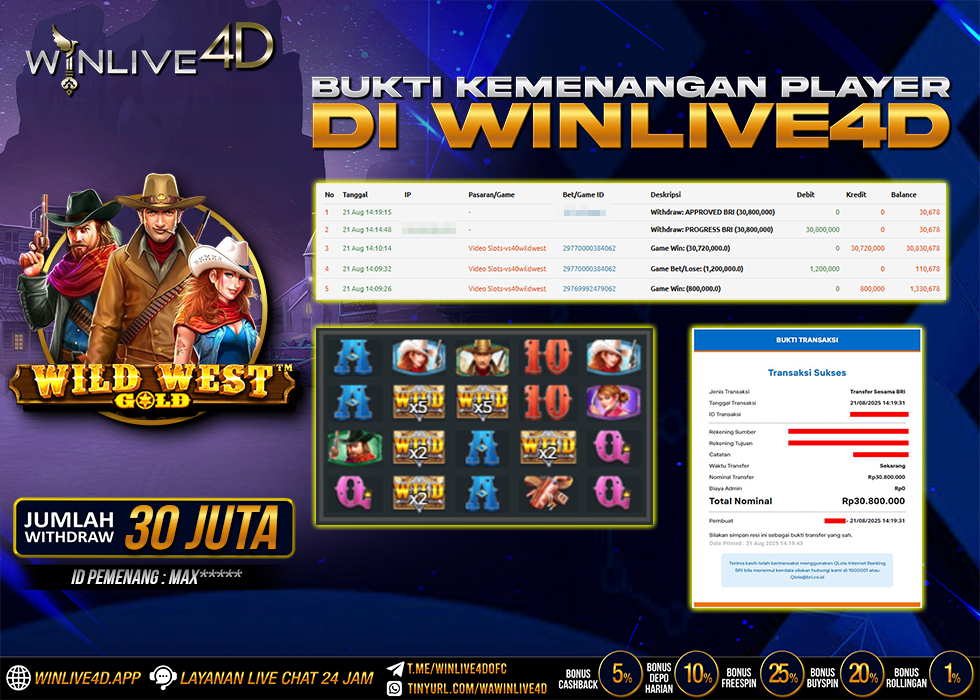 WINLIVE4D JACKPOT SLOT WILD WEST GOLD