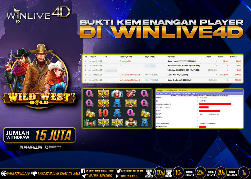 WINLIVE4D JACKPOT SLOT WILD WEST GOLD