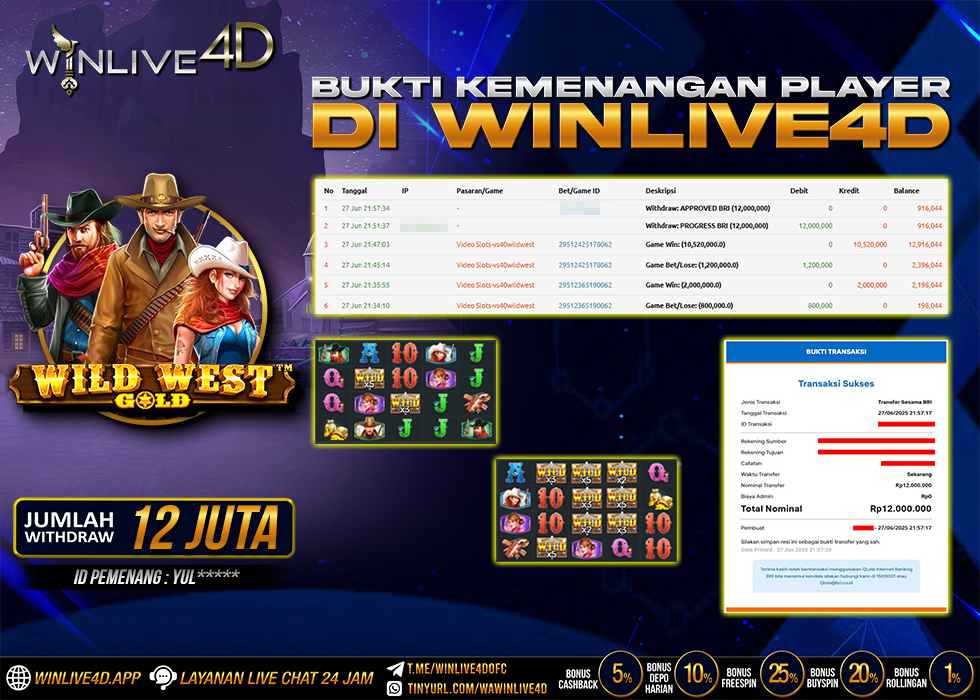 WINLIVE4D JACKPOT SLOT WILD WEST GOLD