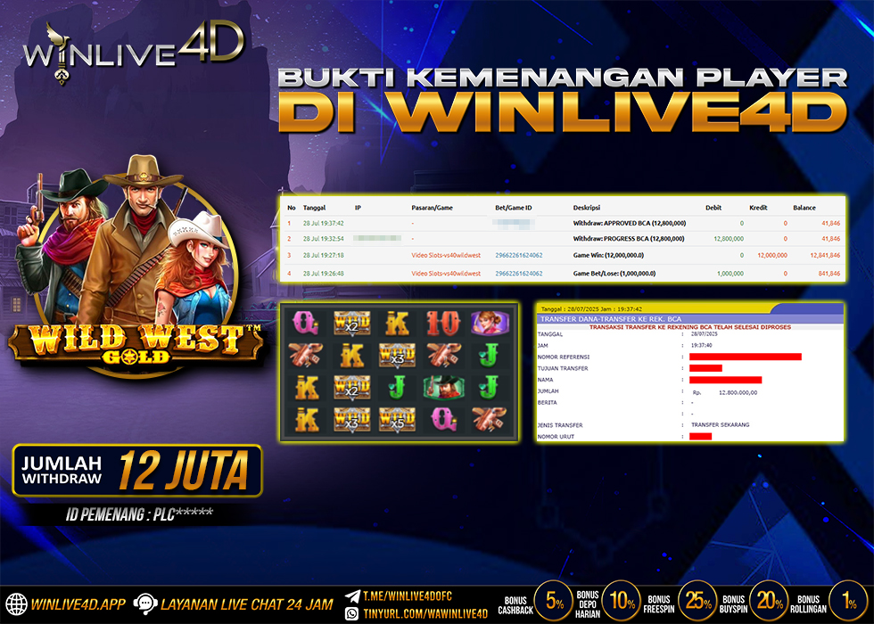 WINLIVE4D JACKPOT SLOT WILD WEST GOLD