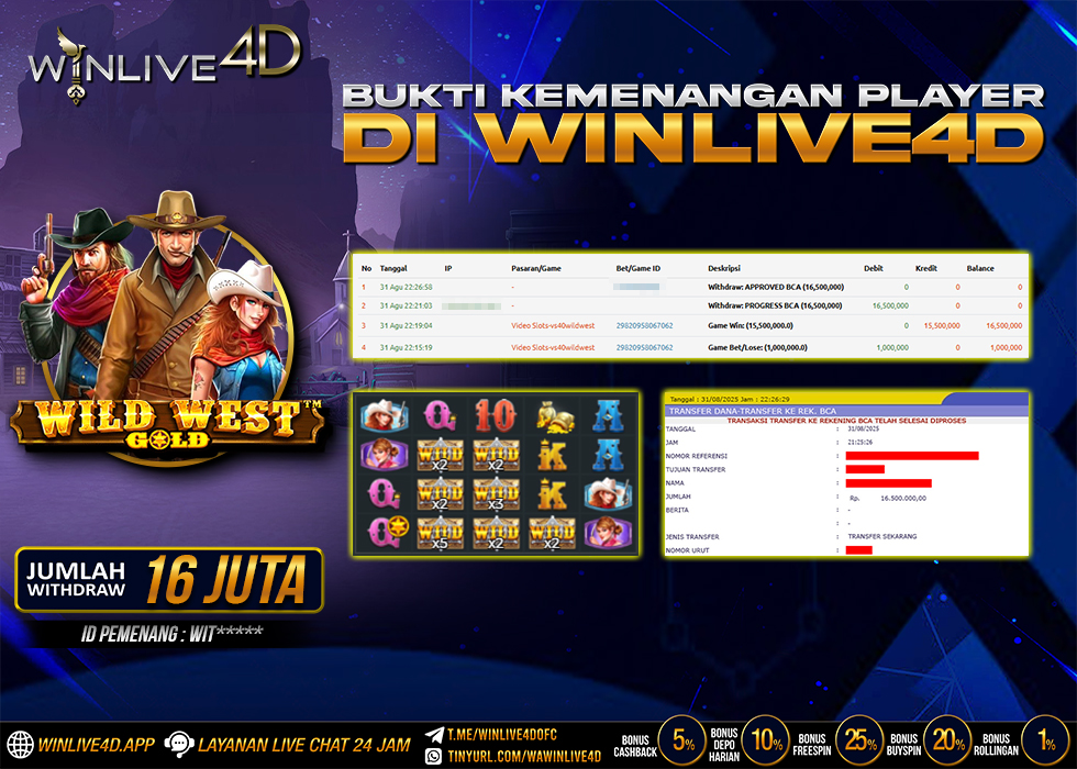 WINLIVE4D JACKPOT SLOT WILD WEST GOLD