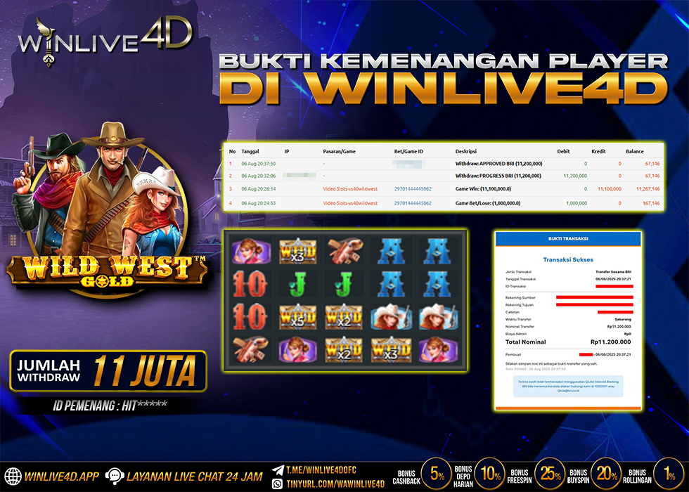 WINLIVE4D JACKPOT SLOT WILD WEST GOLD