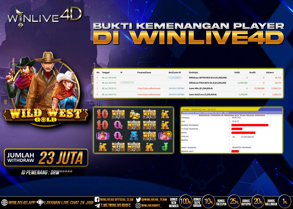 WINLIVE4D JACKPOT SLOT WILD WEST GOLD