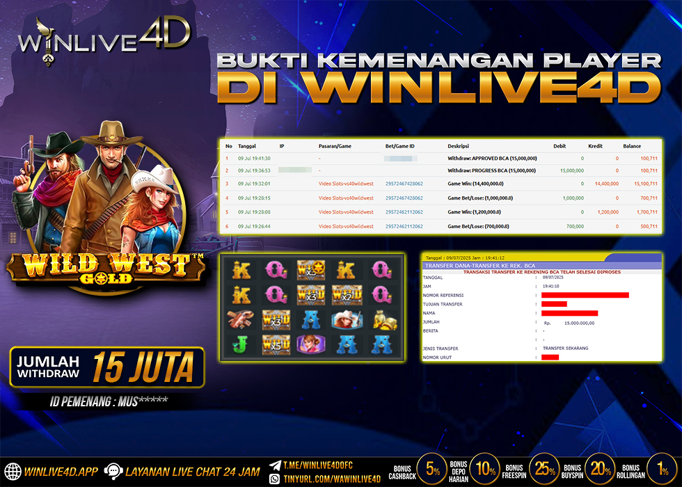 WINLIVE4D JACKPOT SLOT WILD WEST GOLD