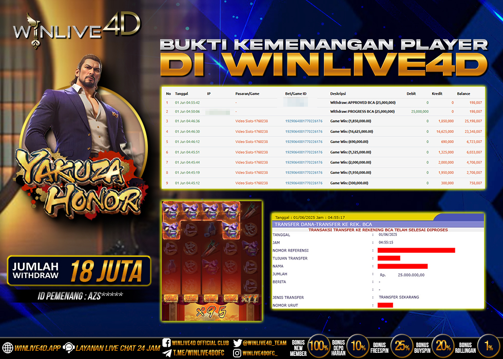 WINLIVE4D JACKPOT SLOT YAKUZA HONOR