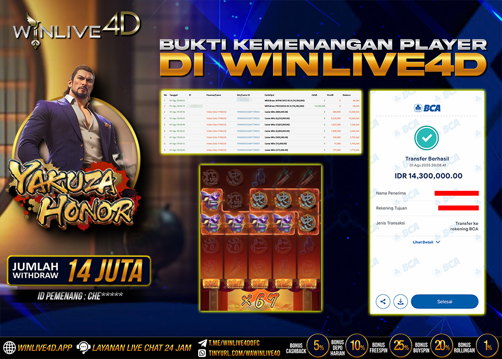 WINLIVE4D JACKPOT SLOT YAKUZA HONOR